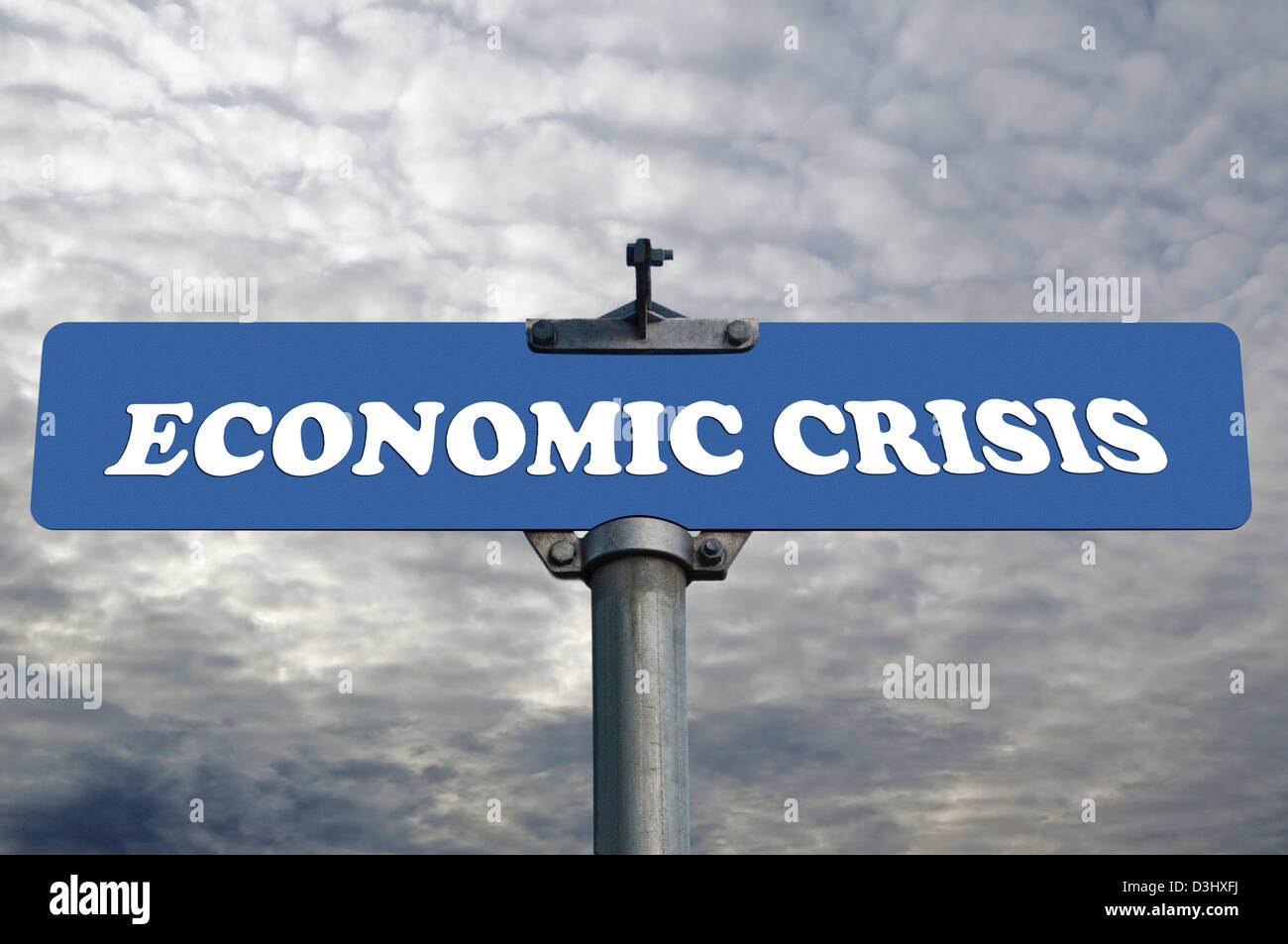 Wirtschaftskrise-Straßenschild Stockfoto