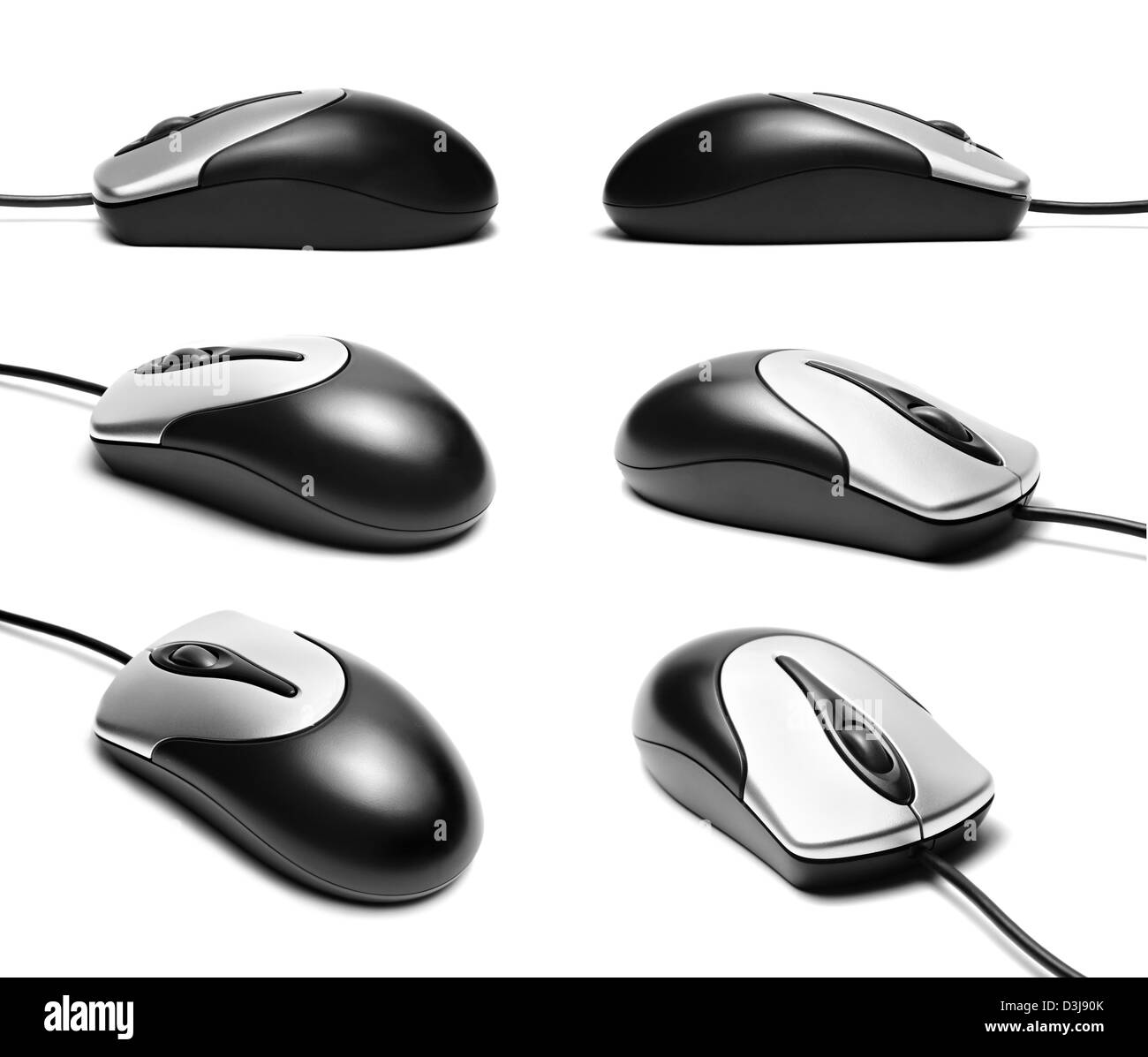 Computer-Maus auf einem weißen Hintergrund isoliert Stockfoto