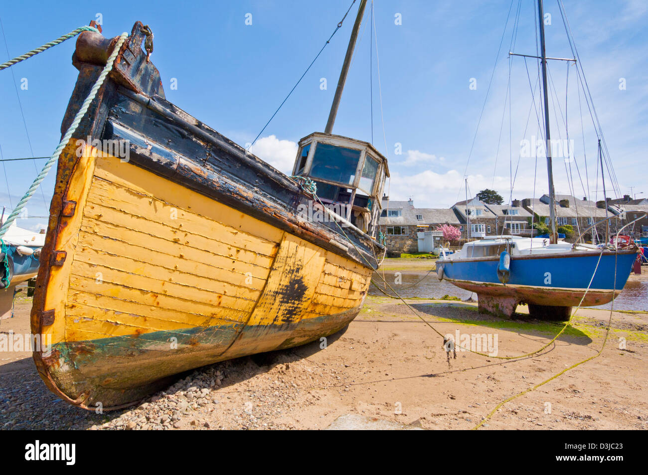 Yachten ankern in der Mündung des Flusses Soch Abersoch LLeyn oder LLyn Halbinsel Gwynedd North Wales GB UK EU Europa Stockfoto