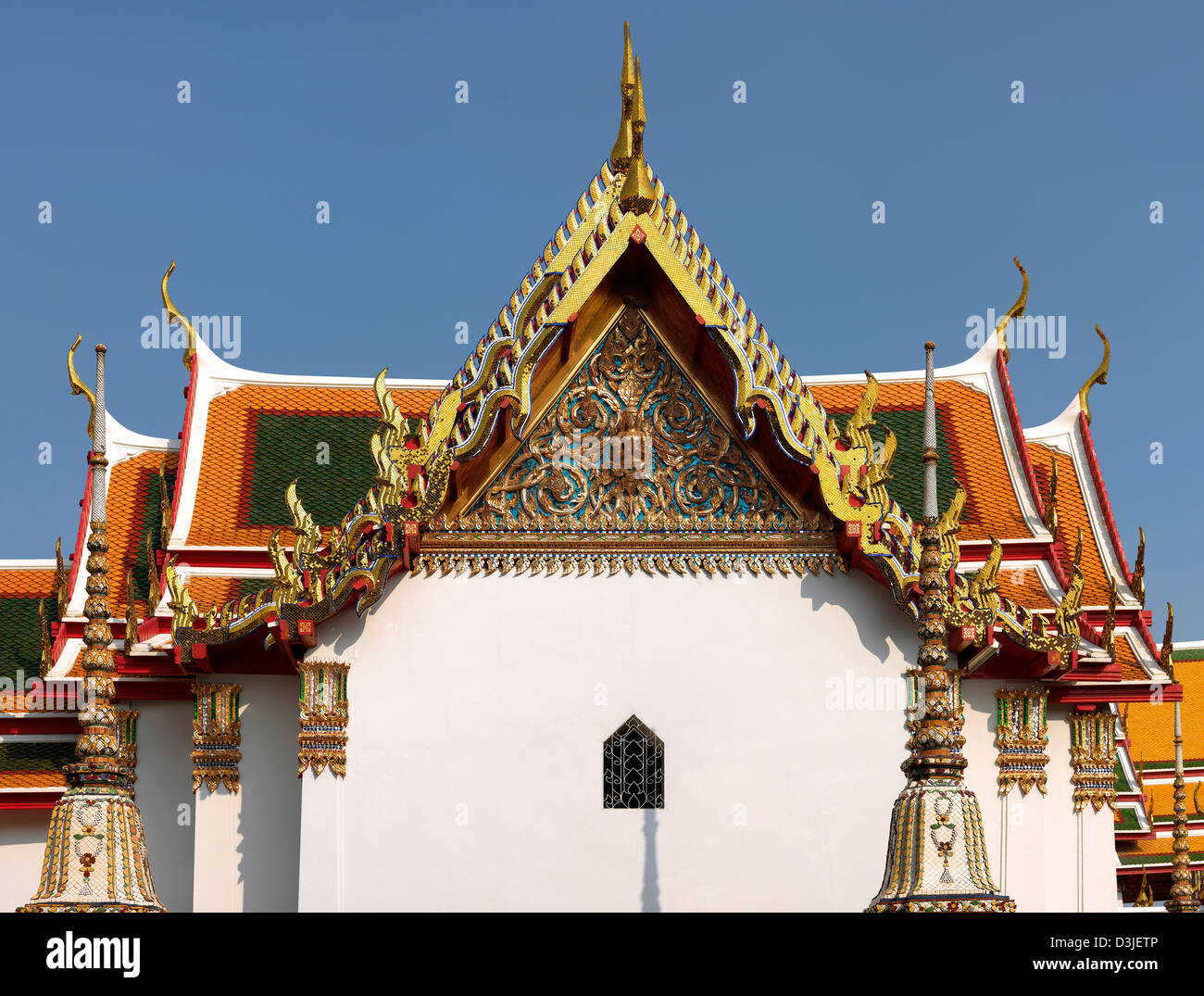 Detail der Dekoration. Wat Pho Tempel. Bangkok. Thailand Stockfoto