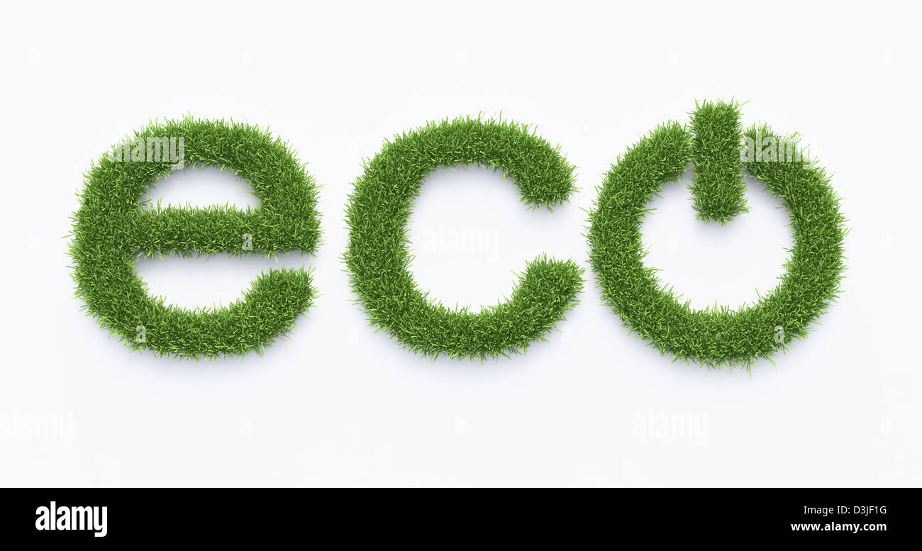 Ökostrom Symbol gemacht aus grass Stockfoto