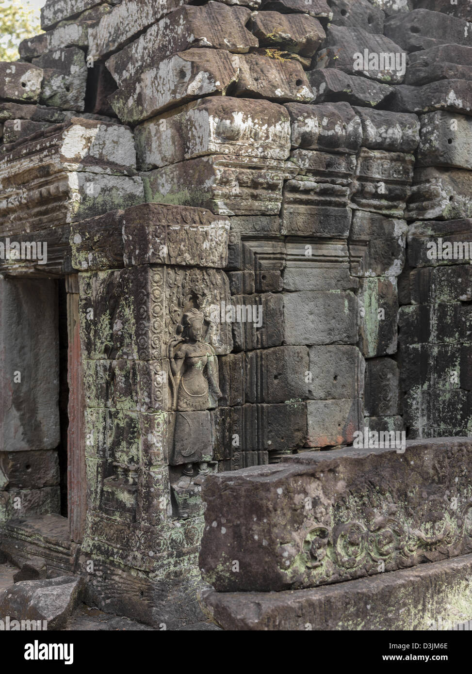 Relief von einem gesagt. Banteay Kdei. Angkor. Kambodscha Stockfoto
