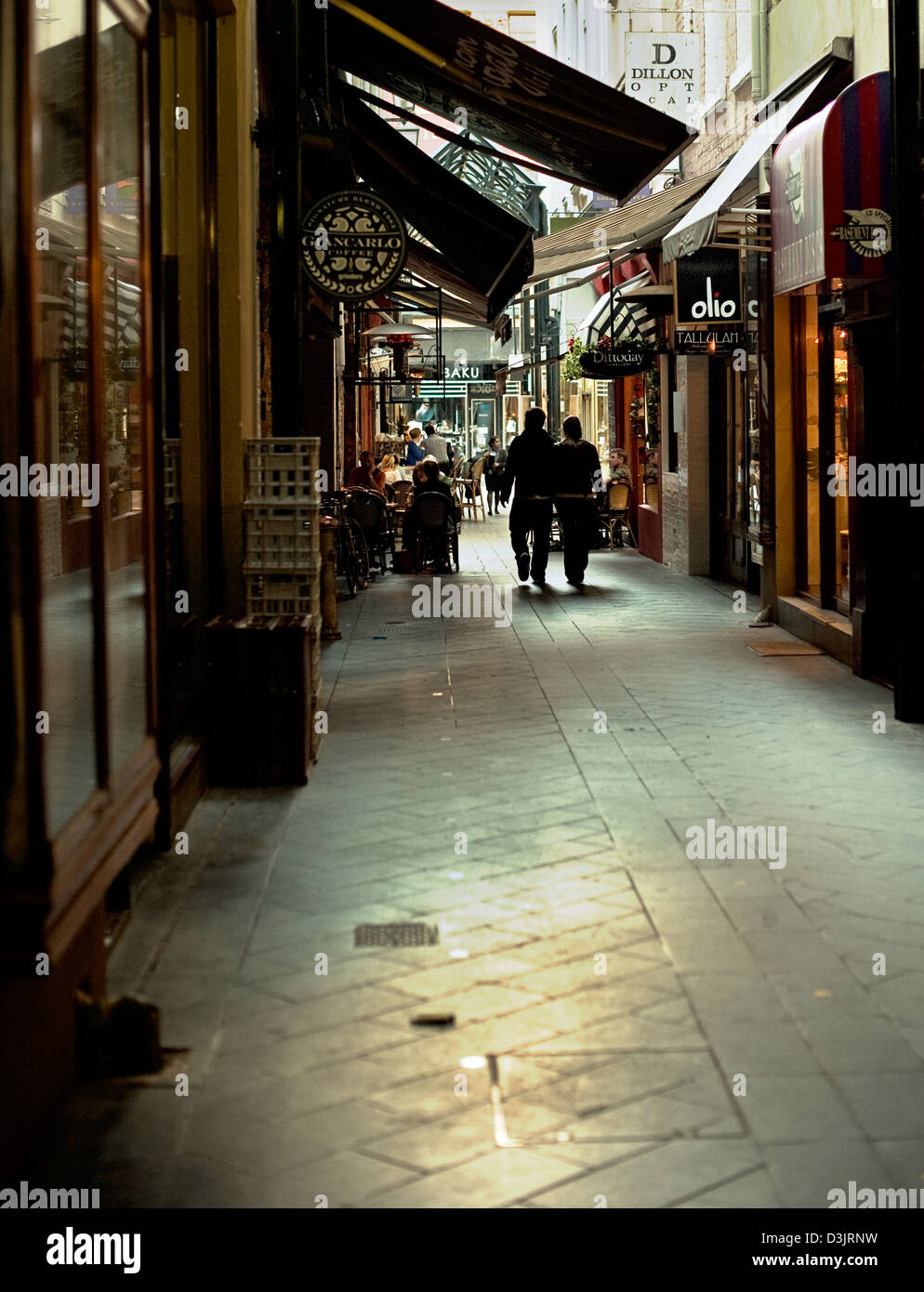 Melbourne City Block Ort Café und Shopping-Mall an Block Arcade befestigt Stockfoto