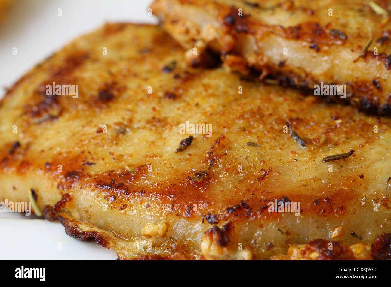 Glasierte Schweinekotelett, Nahaufnahme Stockfoto