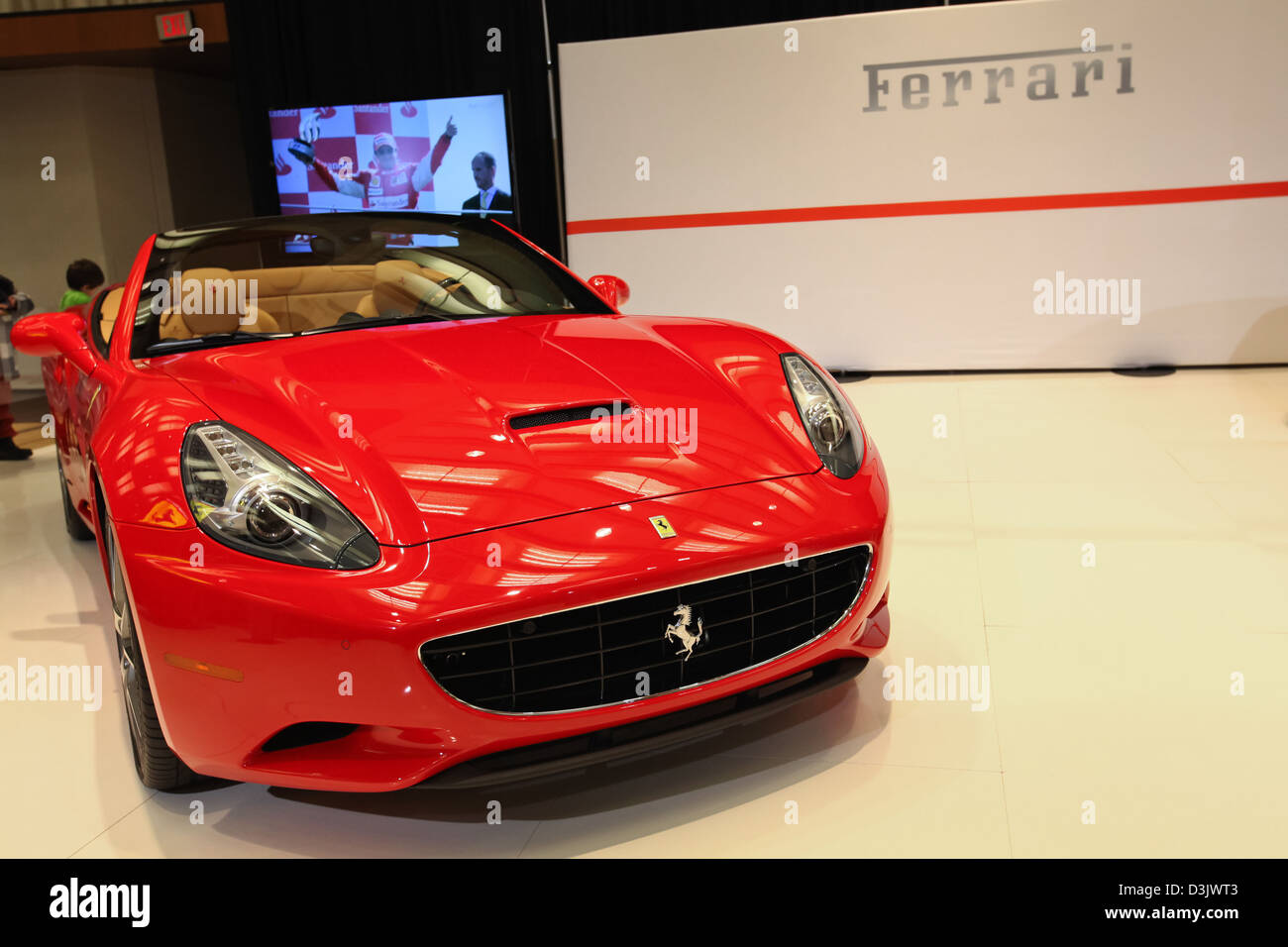 Ferrari Rot vorne Stockfoto