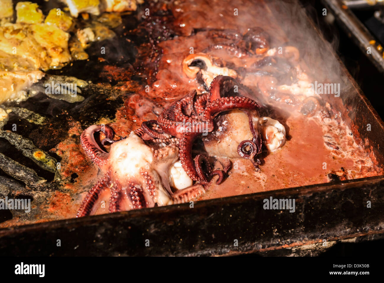 BBQ'd Oktopus an der Cortez-Fisch-Festival-Florida Stockfoto