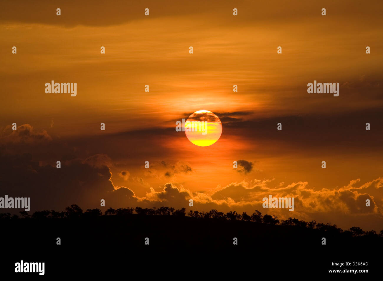 Sonnenuntergang, Nitmilu (ehemals Katherine Gorge) Nationalpark, Northern Territory, Australien. Stockfoto