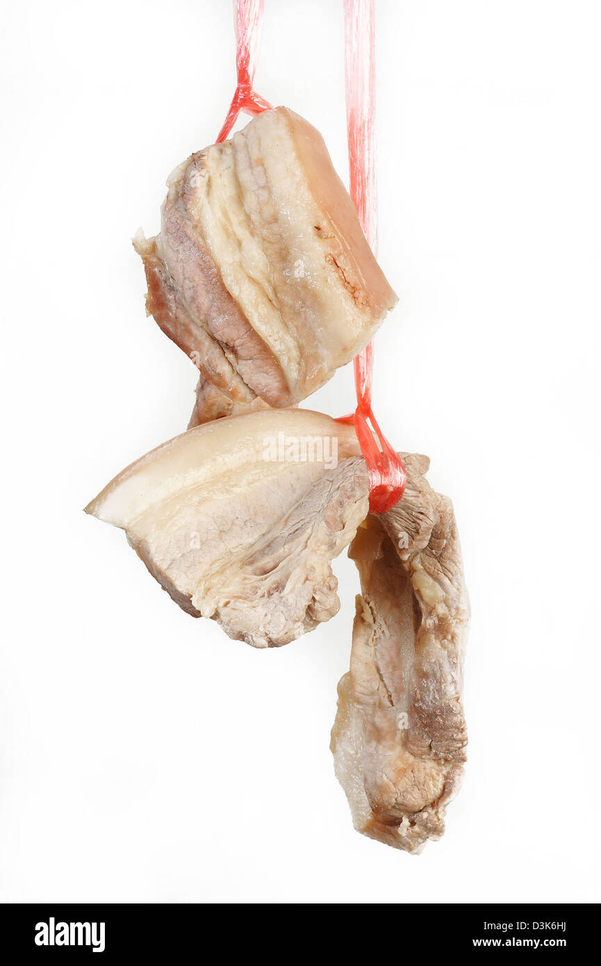 Gedämpfte durchwachsenem Schweinefleisch Stockfoto