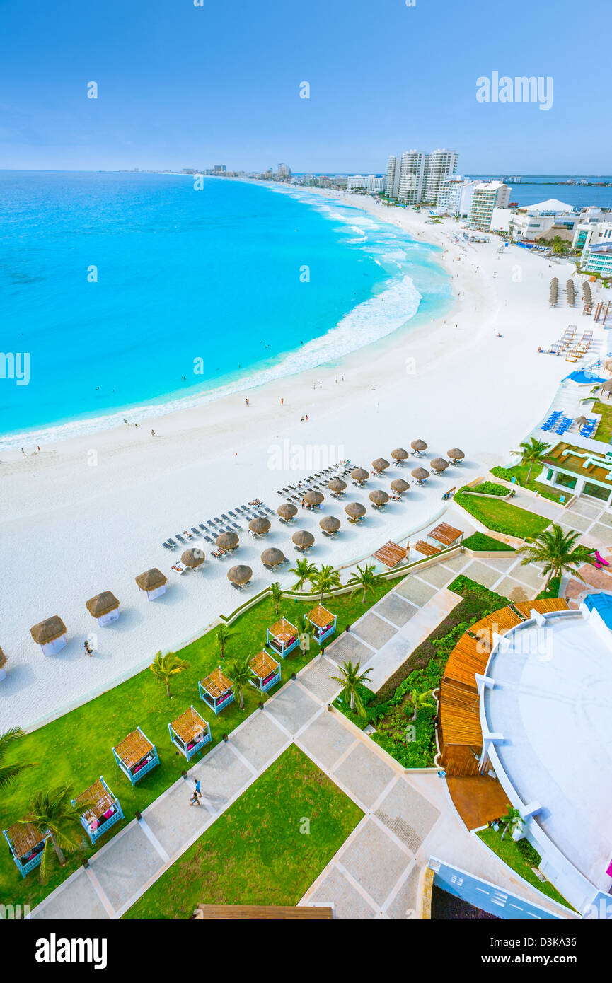 Blick vom Hyatt Regency Hotel in Cancun, Mexiko Stockfoto