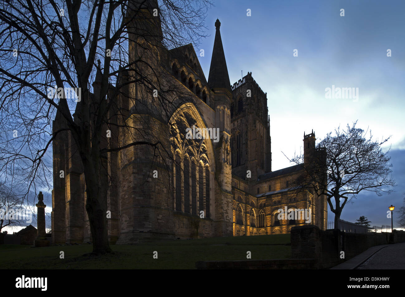 Durham Kathedrale bei Nacht, Durham City, Durham Stockfoto