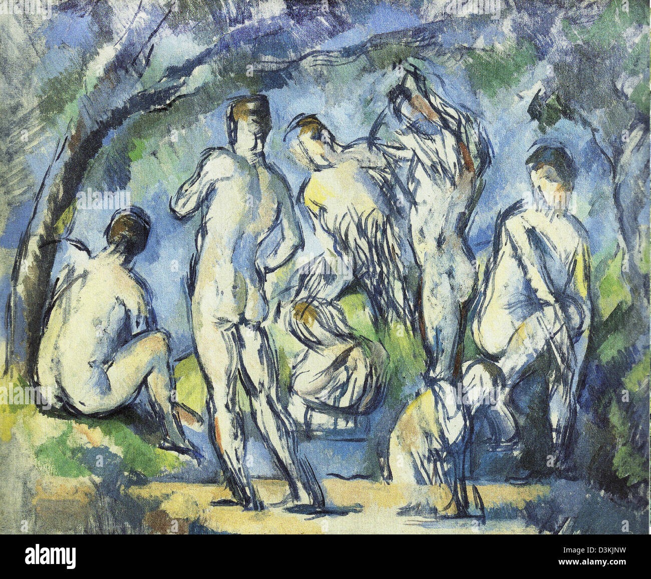 Paul Cezanne, sieben Badegäste Circa 1900 Öl auf Leinwand. Fondation Beyeler, Riehen, Schweiz Stockfoto