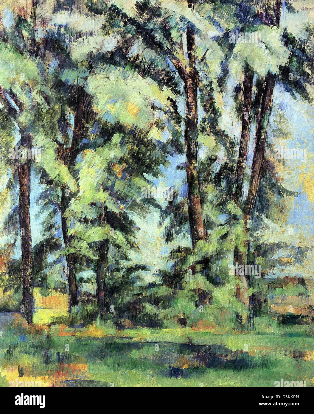 Paul Cezanne, hohe Bäume im Jas de Bouffan 1885-1887 Öl auf Leinwand. Stockfoto