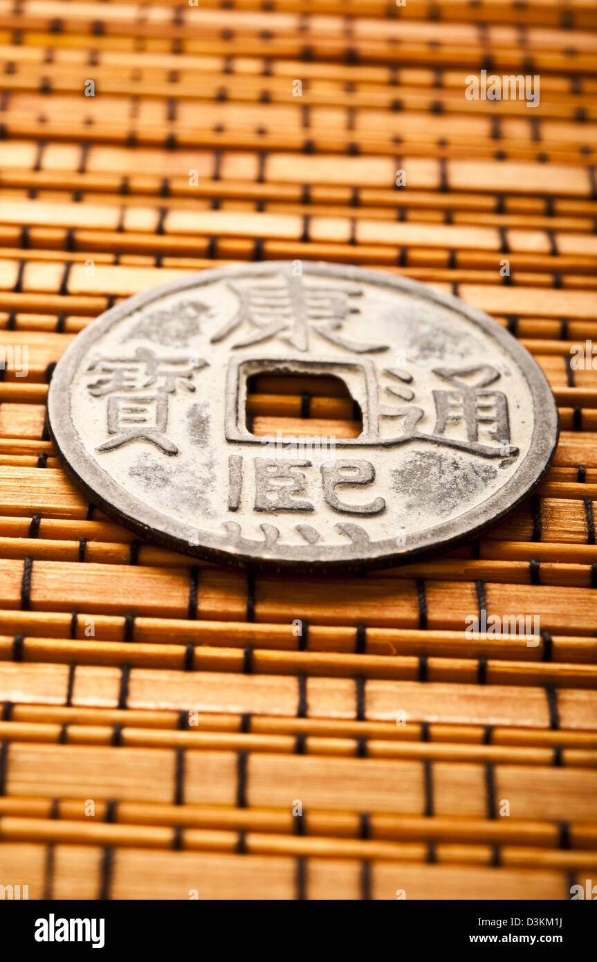 eine chinesische Münze Stockfoto