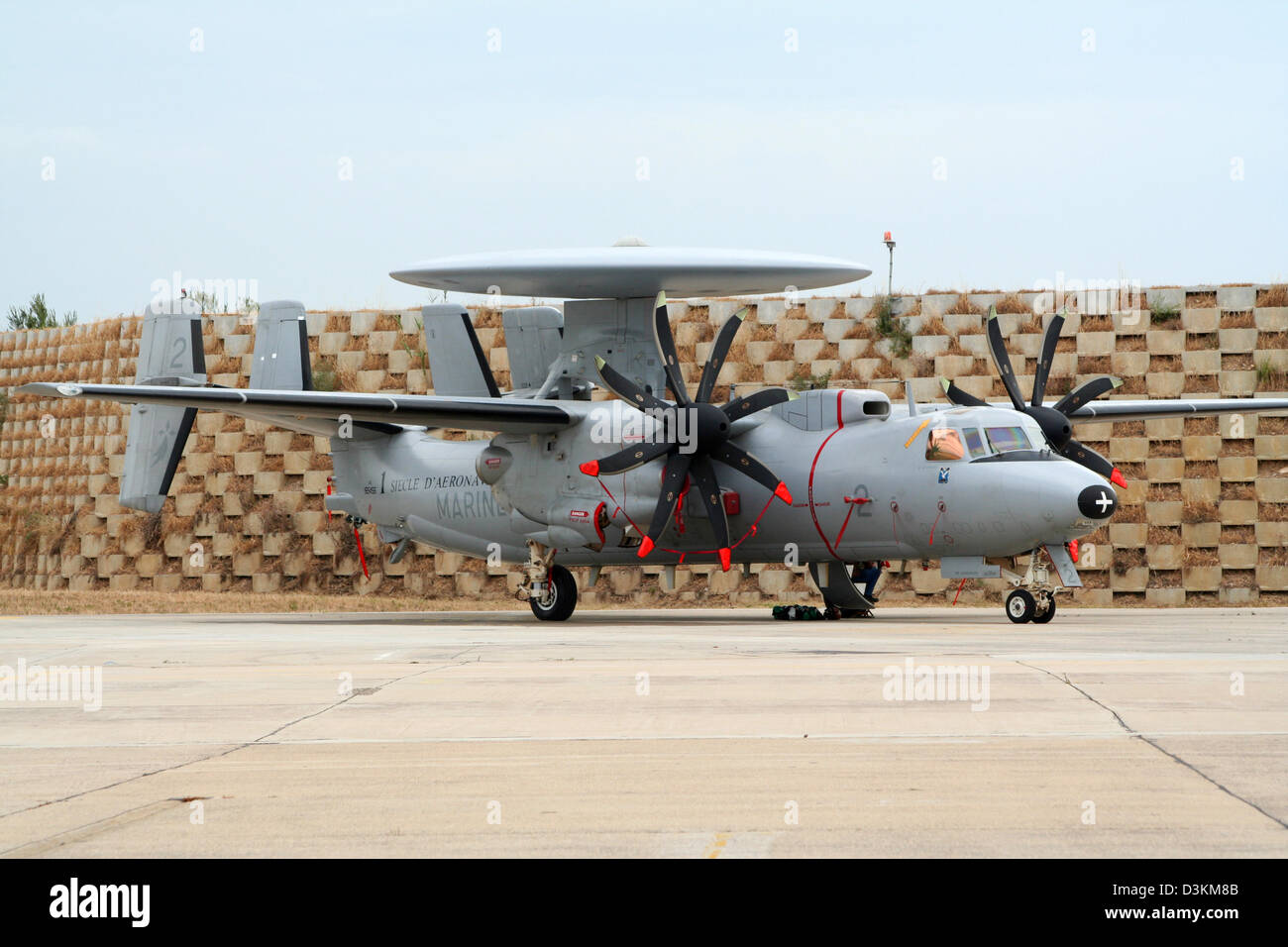 Französische Marine e-2 Hawkeye Radar Flugzeug Stockfoto