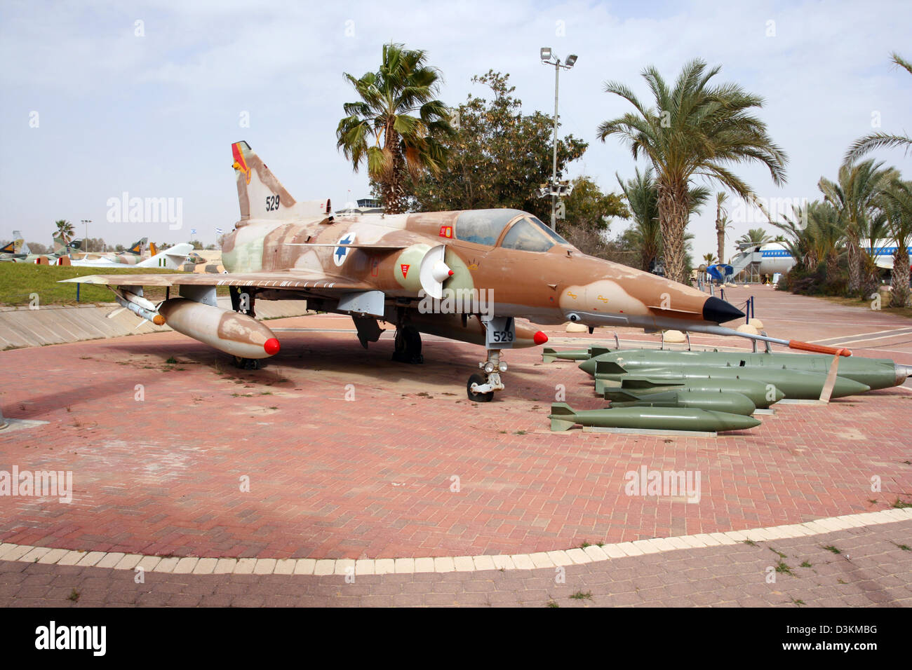Israelische Mirage Jetfighter in der israelischen Luftwaffe Museum. Stockfoto