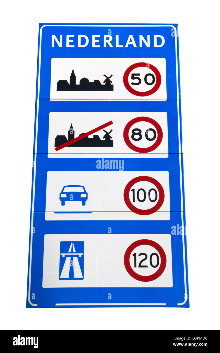 Niederländische Speedlimit Zeichen Stockfoto