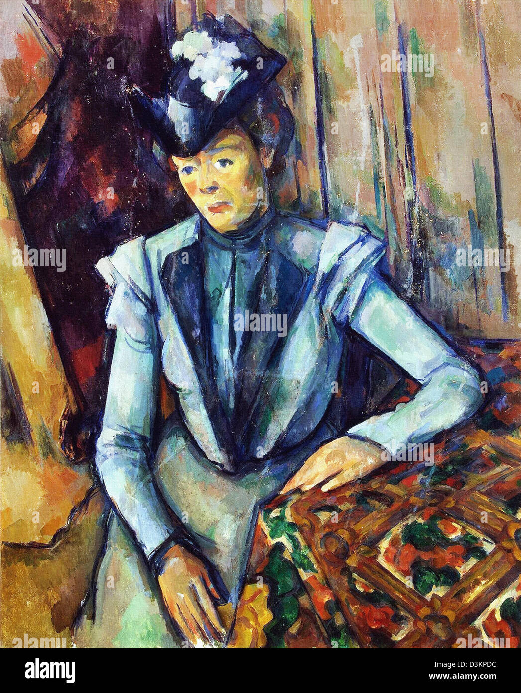 Paul Cezanne, Dame im blauen 1904 Öl auf Leinwand. Eremitage, Sankt Petersburg Stockfoto