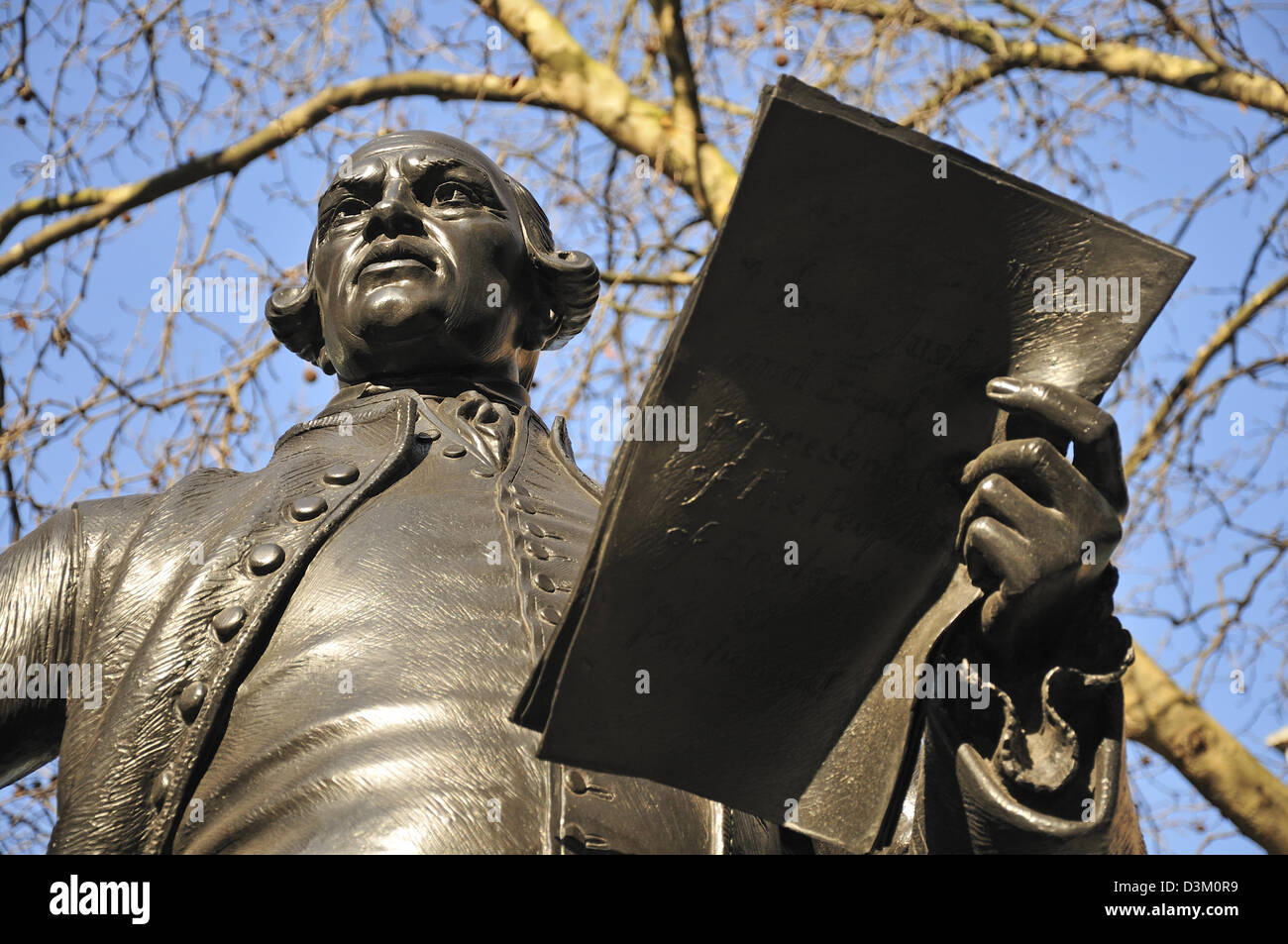 London, England, Vereinigtes Königreich. Statue: John Wilkes (1727-97; MP und Oberbürgermeister) in Fetter Lane, City of London Stockfoto