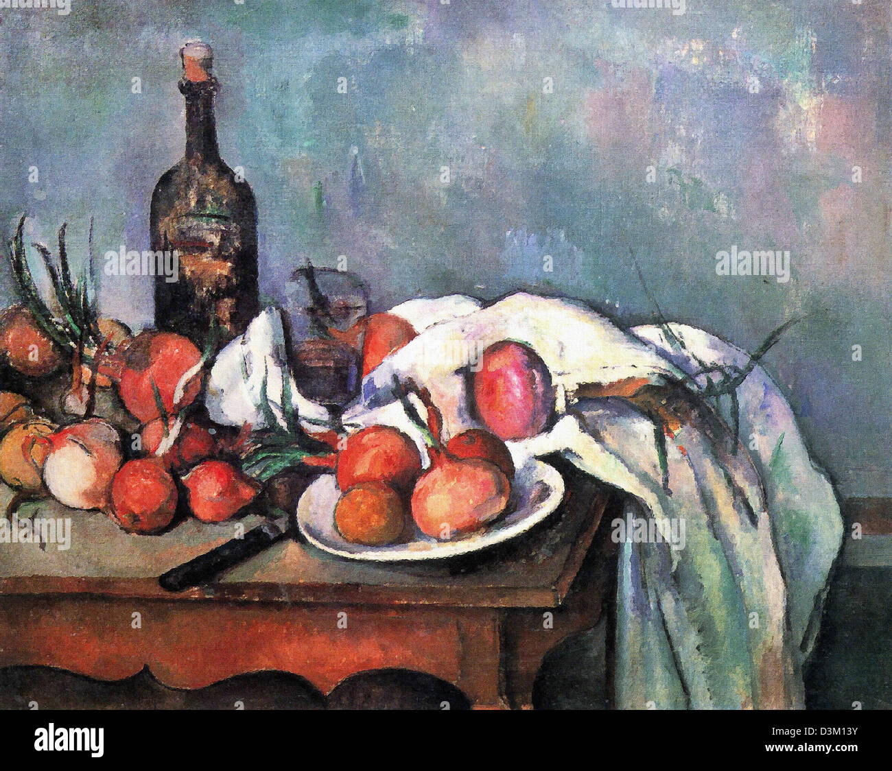 Paul Cezanne Stillleben mit Zwiebeln 1895 – 1898 Öl auf Leinwand. Musée d ' Orsay, Paris Stockfoto