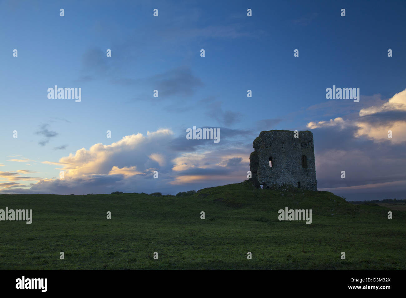 Abend im Moy Lough Castle, County Galway, Irland. Stockfoto