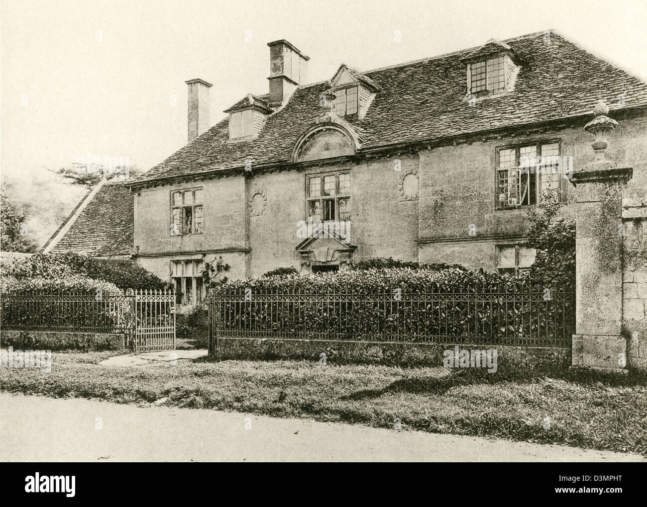 Ein Lichtdruck Platte gescannt "Ansicht von Medford Vorderhaus, Mickleton, Glos." mit einer hohen Auflösung aus einem Buch, veröffentlicht im Jahre 1905 Stockfoto