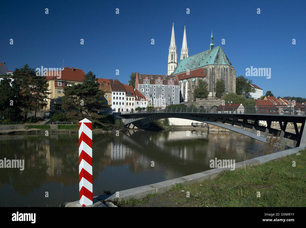 Zgorzelec, Polen, St.-Petri Kirche von Görlitz am anderen Ufer der Neiße Stockfoto