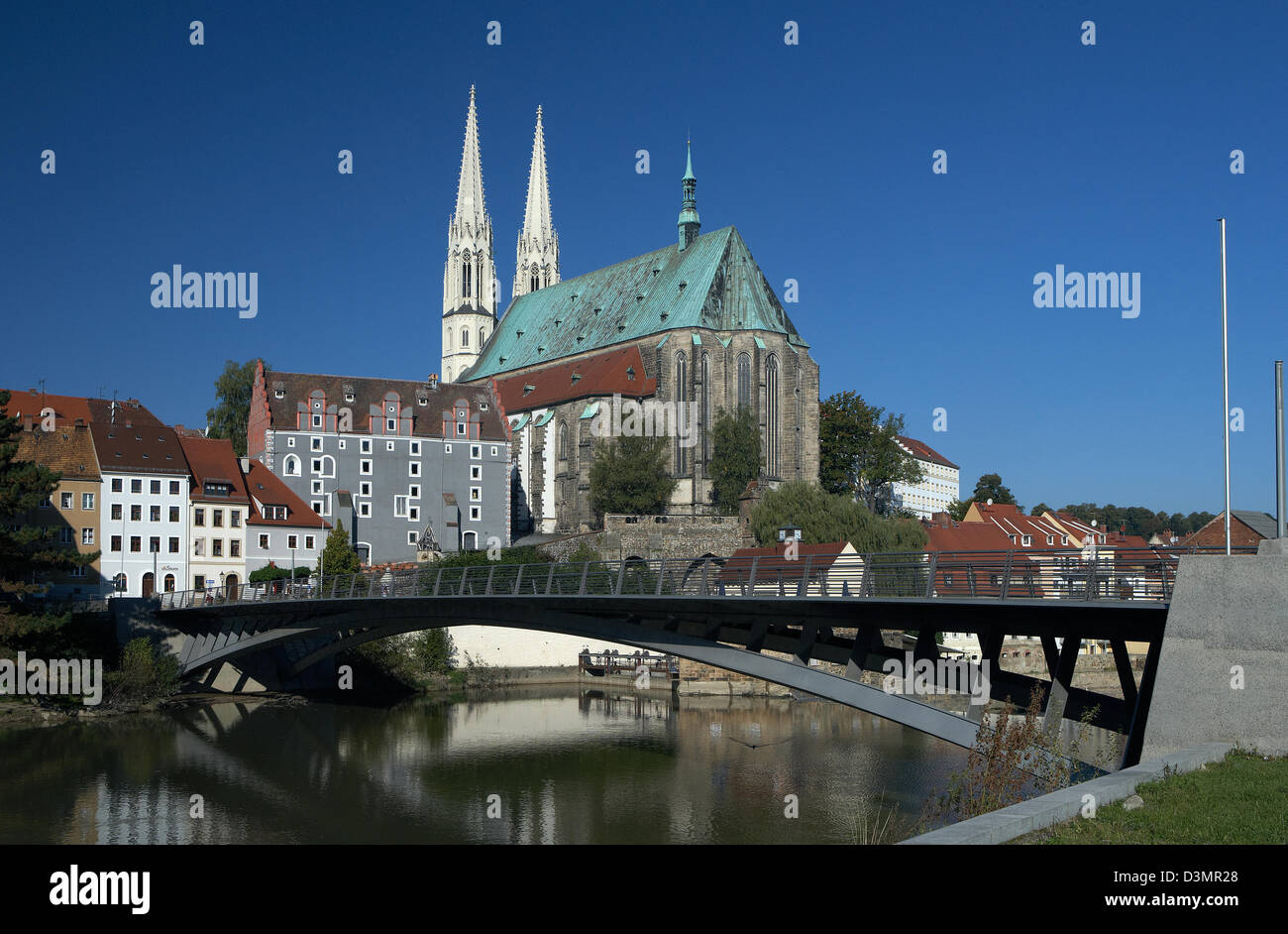 Zgorzelec, Polen, St.-Petri Kirche von Görlitz am anderen Ufer der Neiße Stockfoto