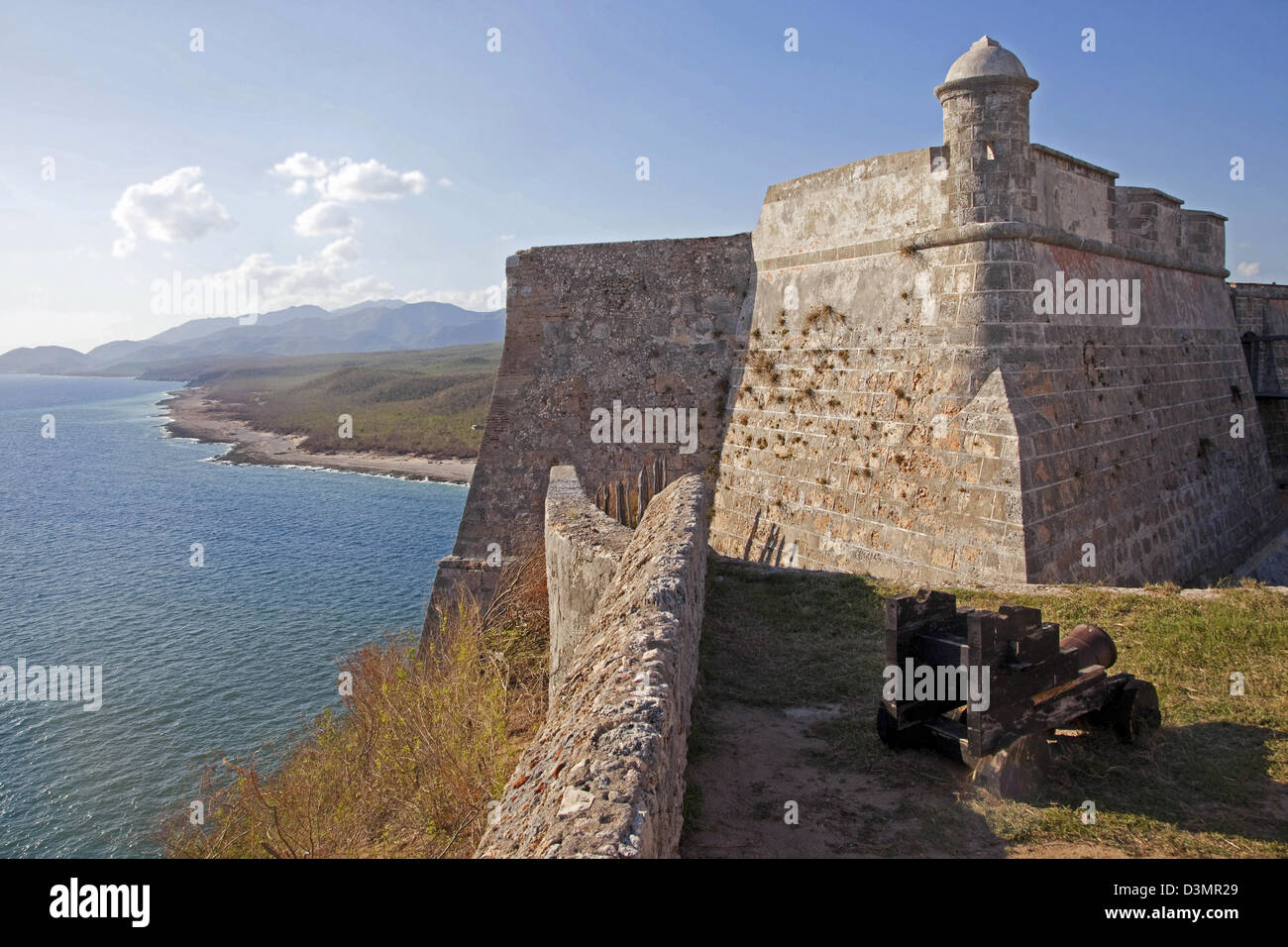 Castillo de San Pedro De La Roca Burg / Castillo del Morro, Festung bewachen die Bucht an Santiago De Cuba, Kuba, Karibik Stockfoto