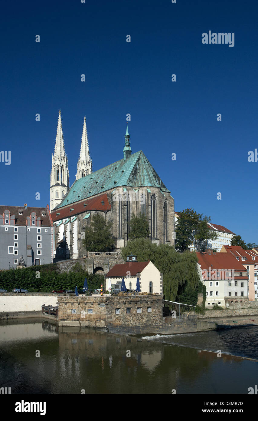 Zgorzelec, Polen, St.-Petri Kirche von Görlitz am anderen Ufer der Neiße Stockfoto