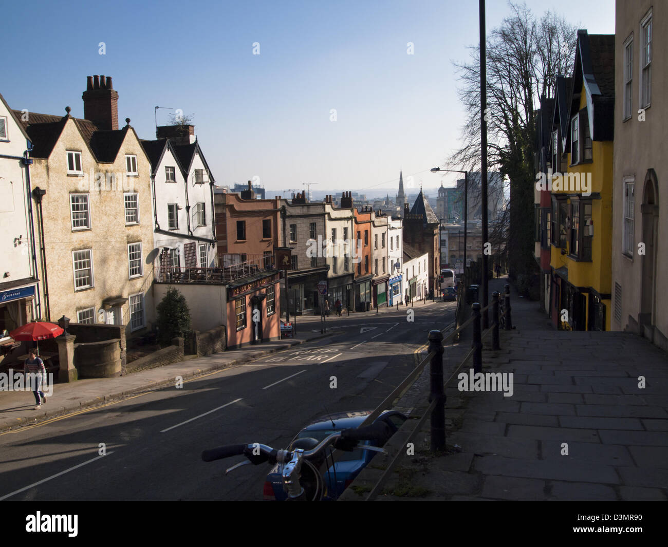 Bristol City Center England St Michael Hill Stockfoto