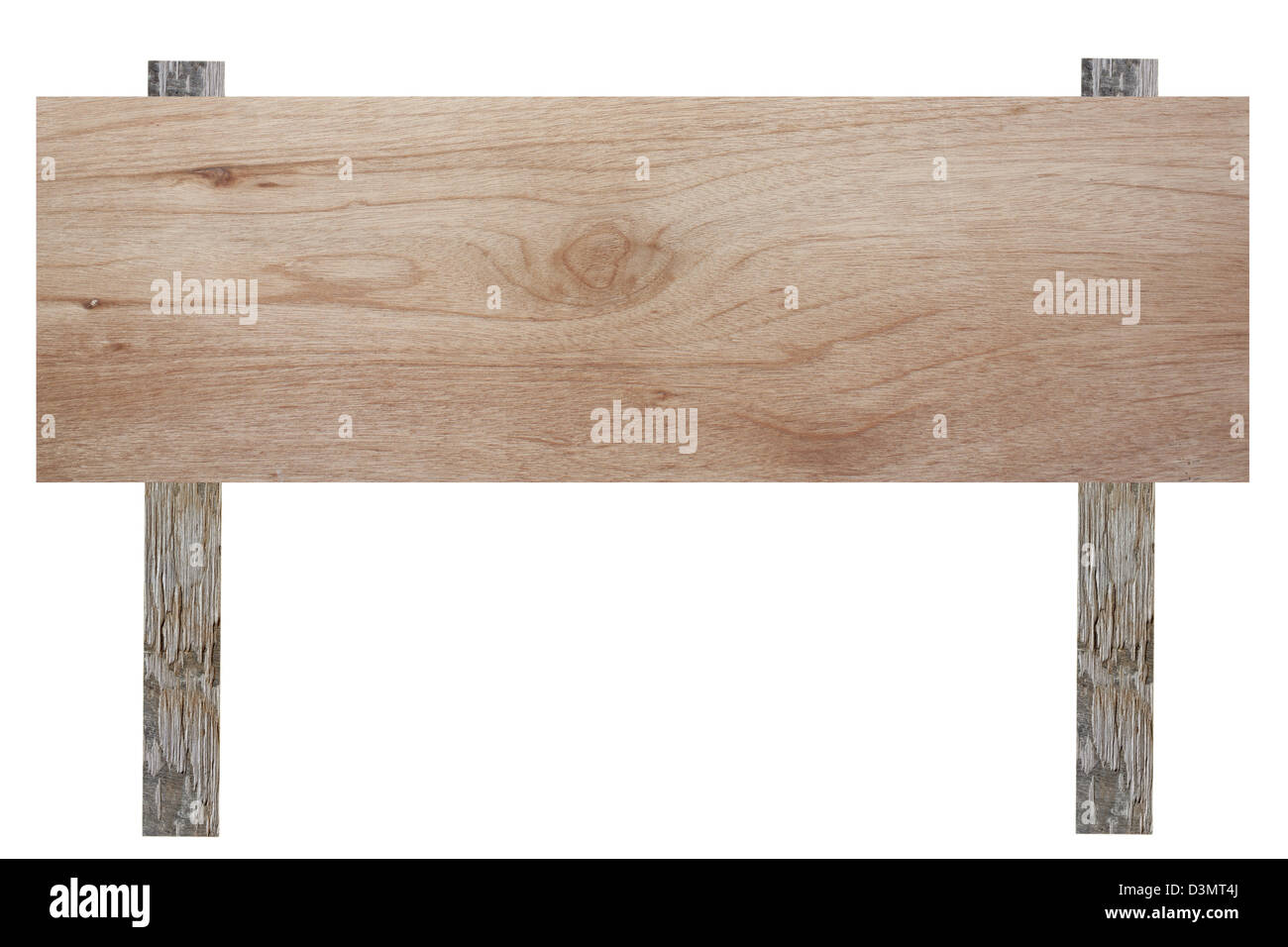 Holz- richtung Zeichen auf weißem Hintergrund Stockfoto