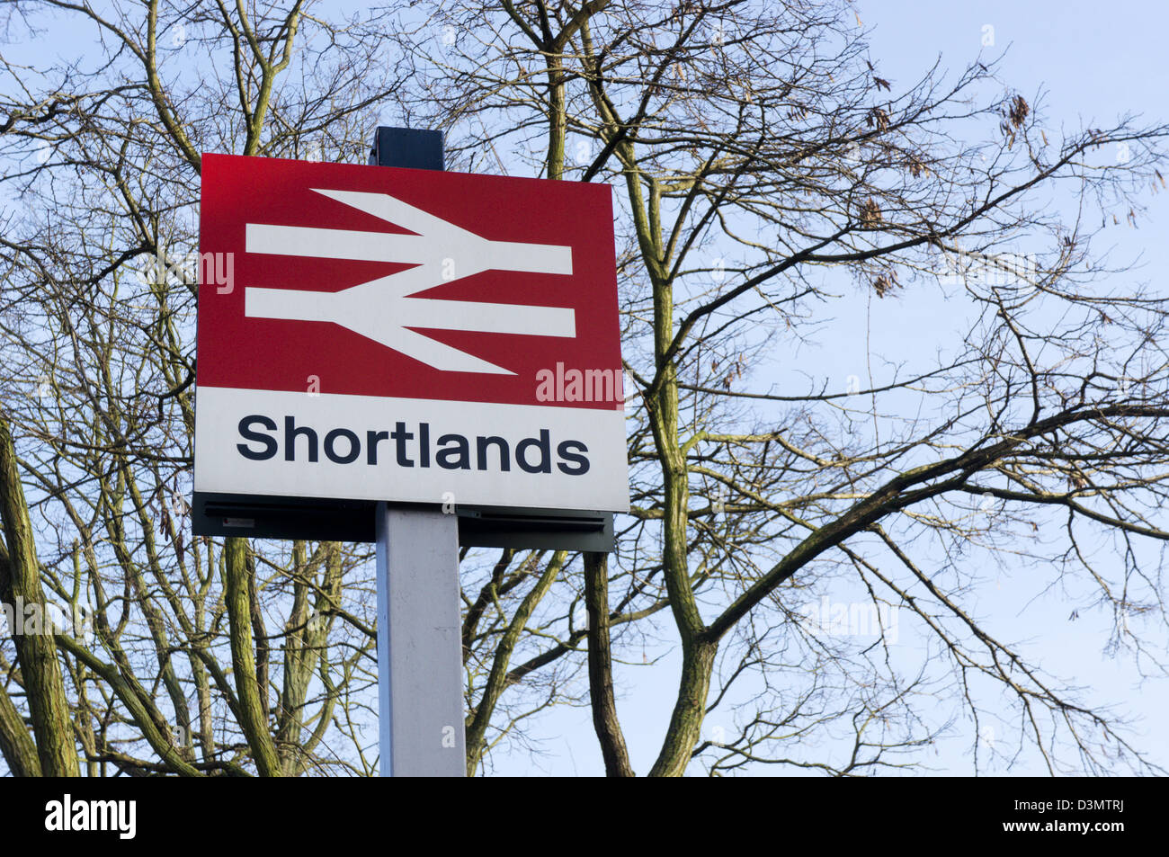 Ein Zeichen für Shortland Railway Station. Stockfoto