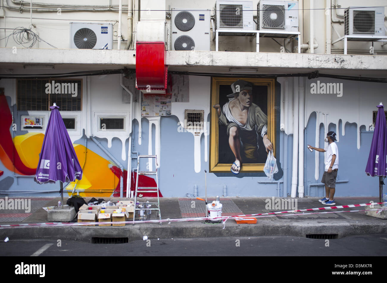 Graffiti-Künstler-Siam-Platz-Bangkok Stockfoto