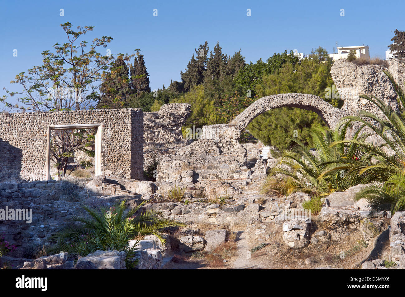 Römische Überreste in der westlichen archäologischen Stätte von Kos-Stadt auf der griechischen Insel Kos in der Dodekanes-Gruppe Stockfoto