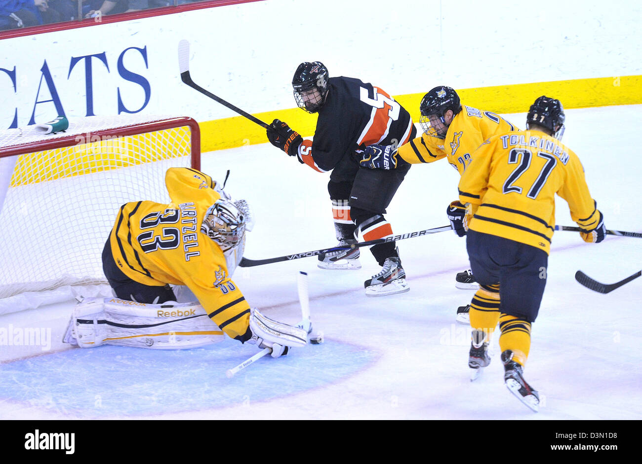 Hamden, CT USA--Quinnipiac Vs Princeton Eishockey Spiel Action. Stockfoto