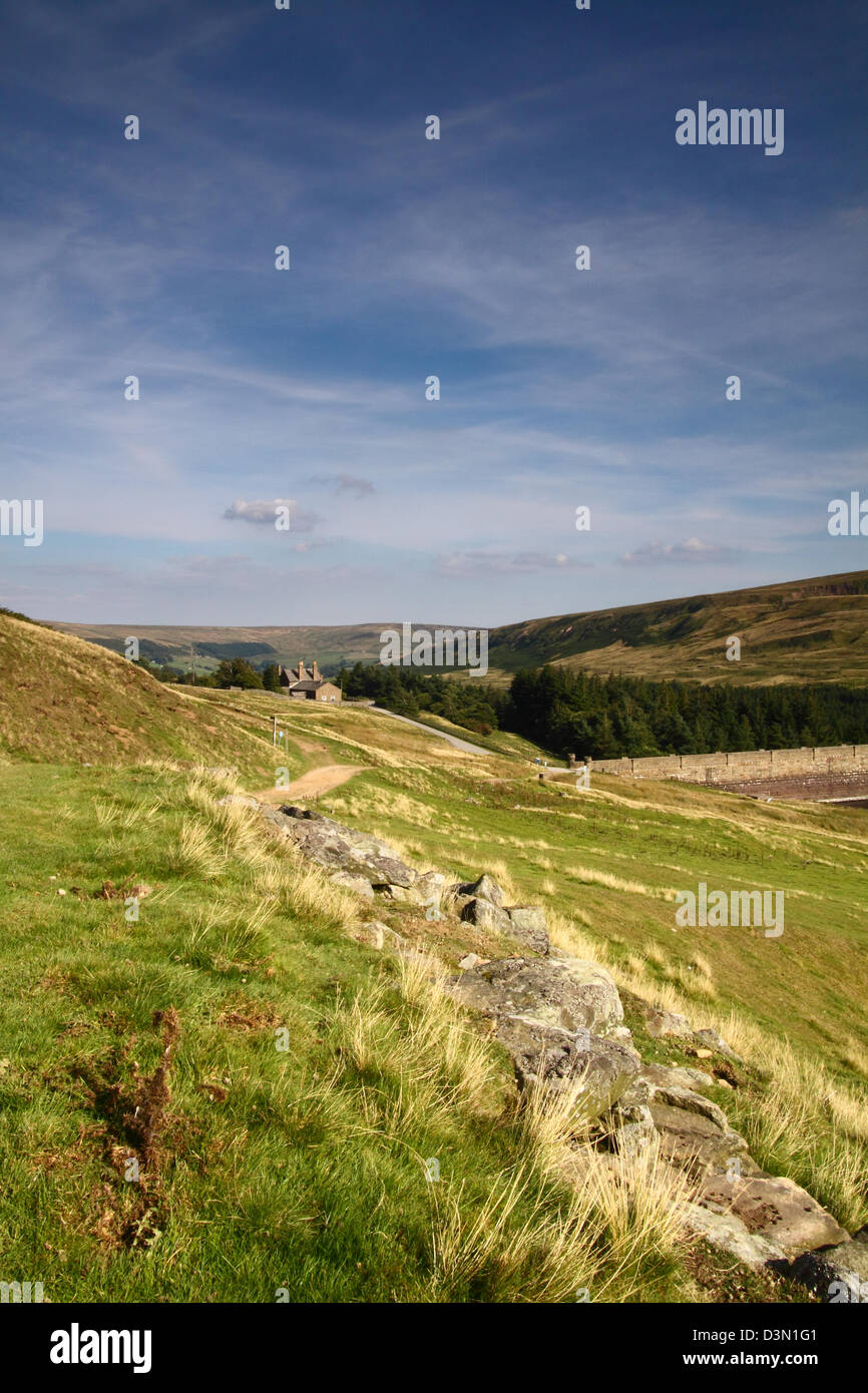 Scarhouse Stausee und die umliegenden Hügel in Nidderdale Stockfoto