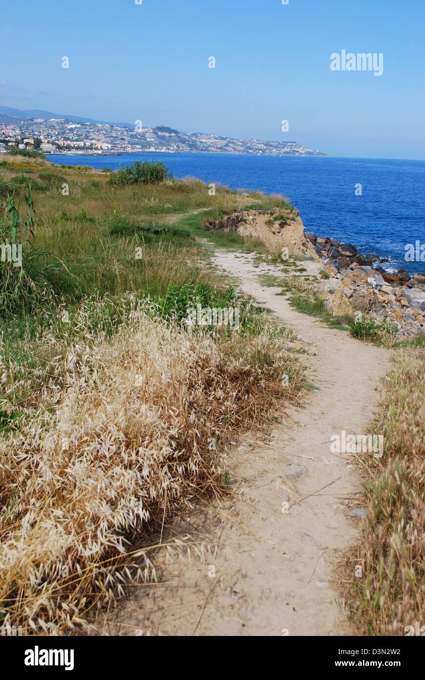 San Remo Stadt und Küste, Landschaft der italienischen Riviera, Ligurien, Italien Stockfoto