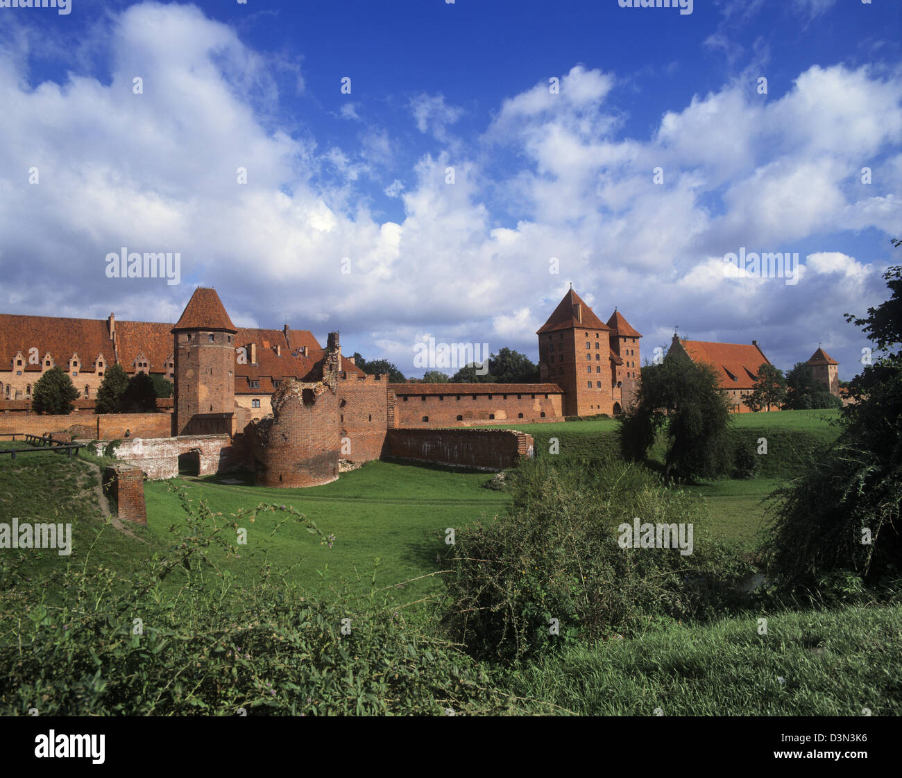 Polen, Pommern, der unteren Weichsel, Marienburg Festung Mariens, Marienburg, Blick auf die klassische mittelalterliche Festung Stockfoto