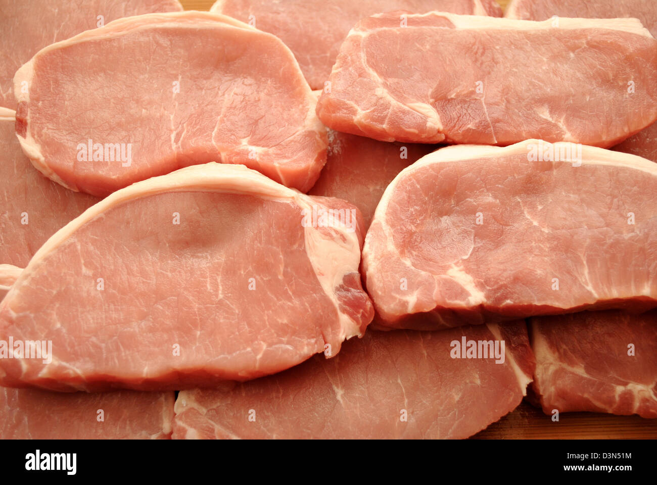 Hintergrund der Schweinekoteletts Stockfoto