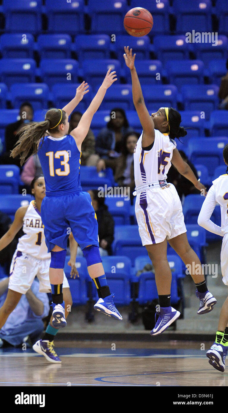 Meisterschaft Mädchen High-School-Basketball-Spiel in CT USA Stockfoto