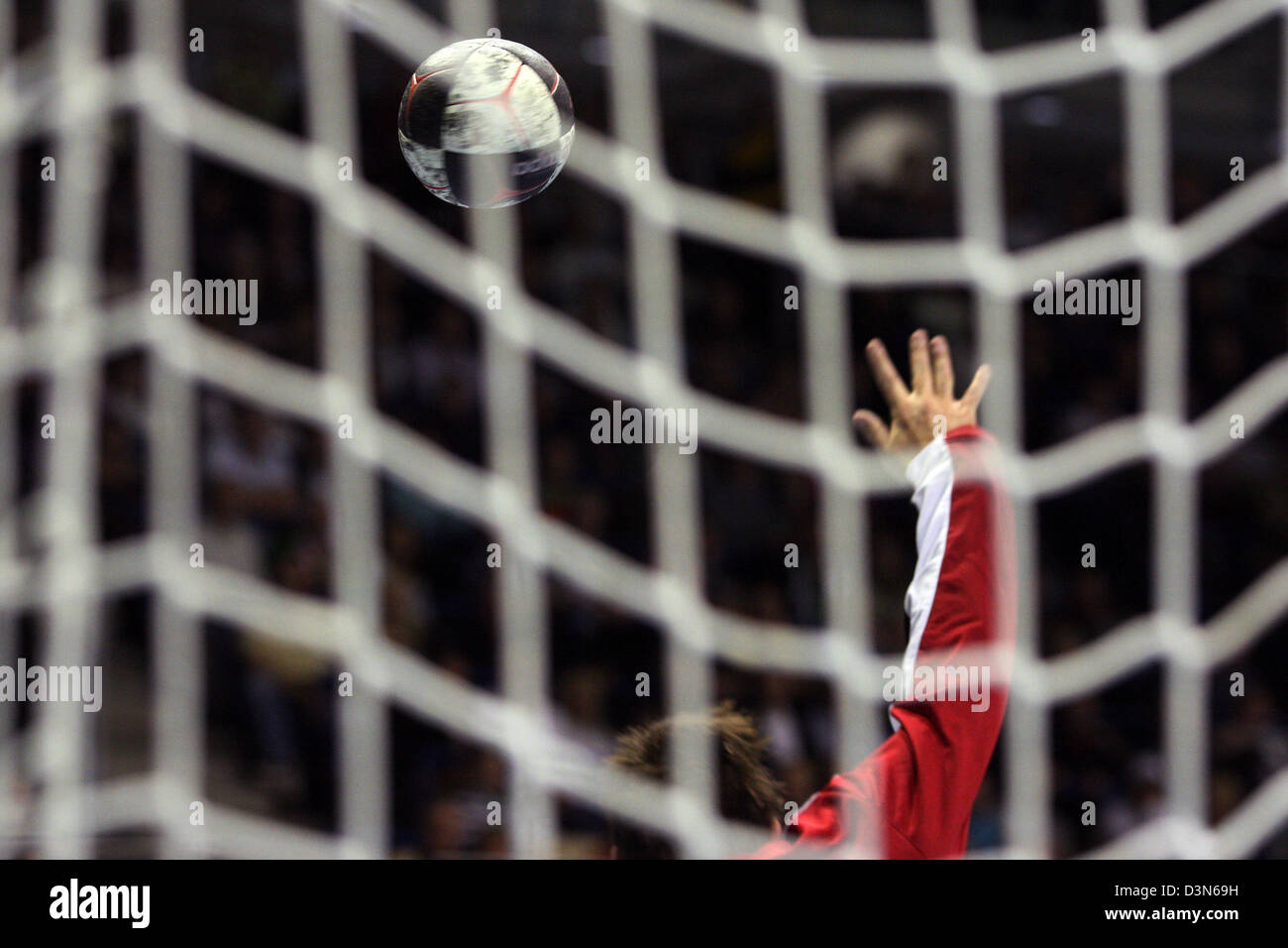 Magdeburg, Deutschland, Foto-Symbol, fliegt ein Handball handball Stockfoto