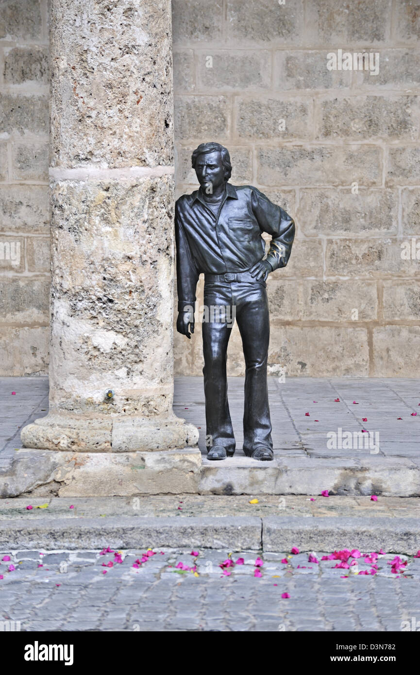 Statue von Antonio Gades, Domplatz, Havanna, Kuba Stockfoto