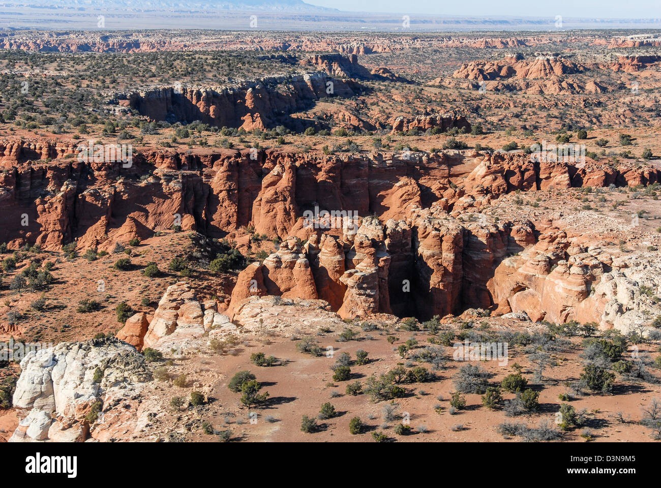 Arizona Wüste Gelände (Helikopterblick) außerhalb Chinle, Arizona, USA. Stockfoto