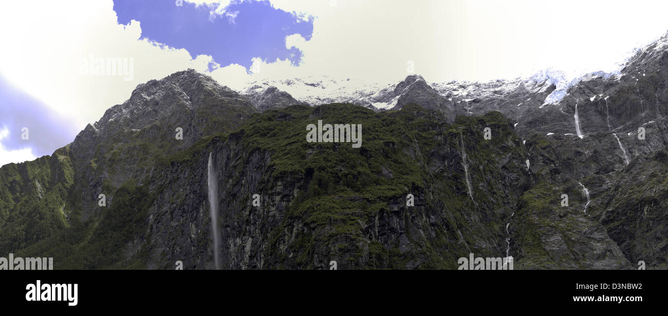 Aussicht auf dem Weg auf dem Rob Roy Gletscher Weg, Mt Aspiring National Park, in der Nähe von Wanaka, Neuseeland Stockfoto