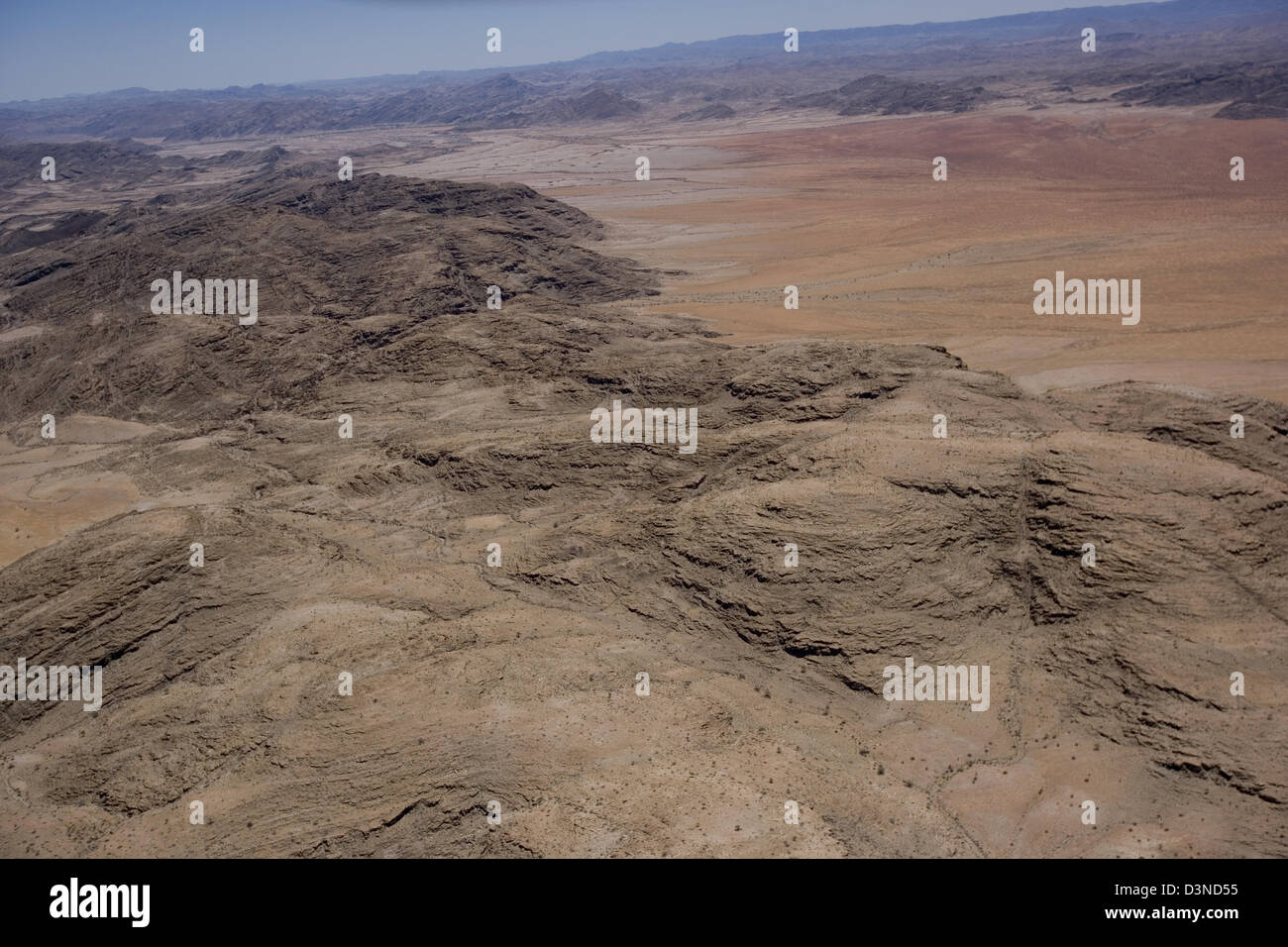 Trockene Namibian Landschaft, Luftbild Stockfoto