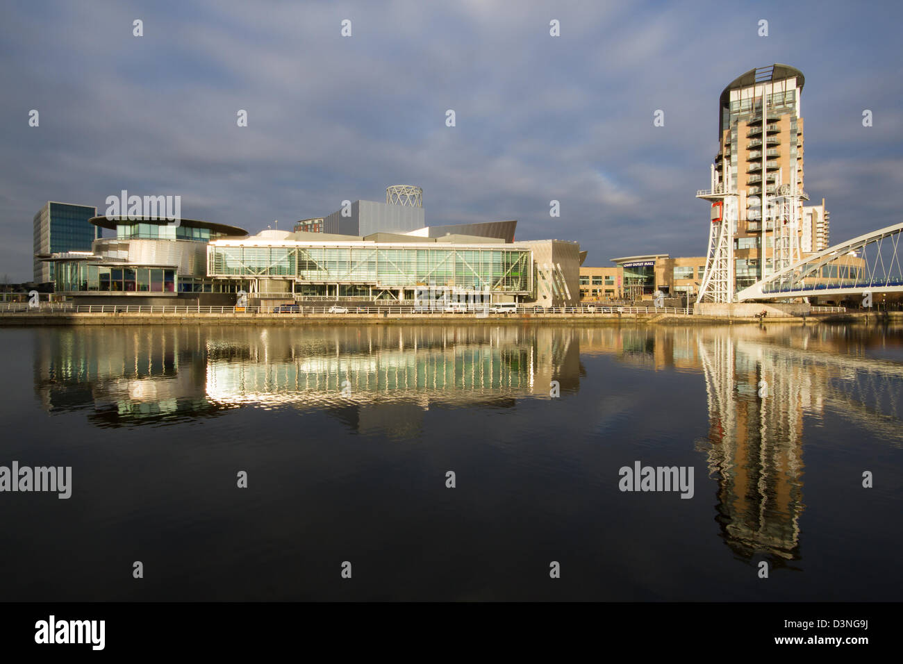 Das Lowry Theatre and Art Gallery in Salford Quays Stockfoto