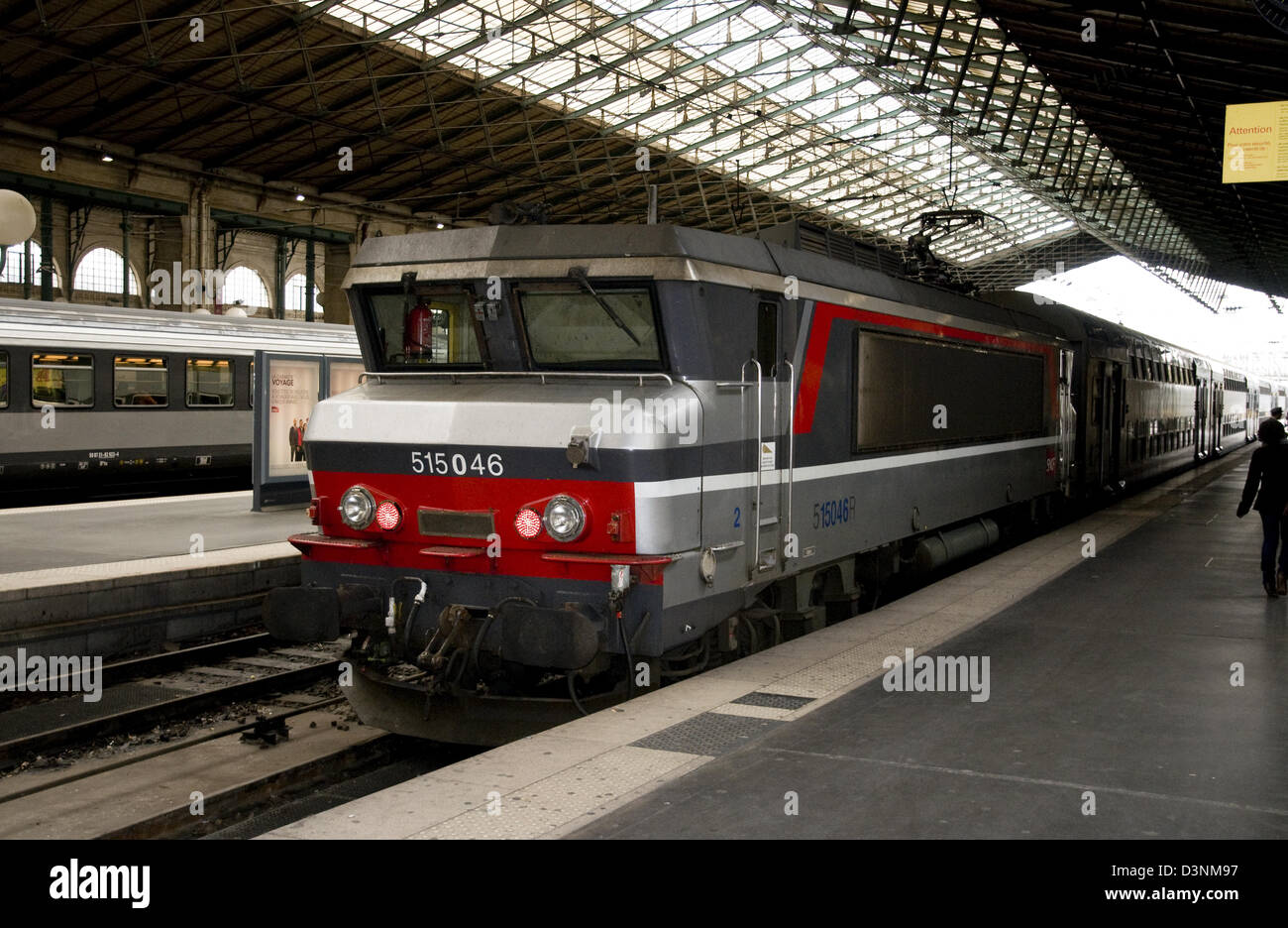 SNCF e-Lok, Klasse BB 15000,515046, Alsthom/Mte, Gare d ' Austerlitz, Paris, Frankreich Stockfoto