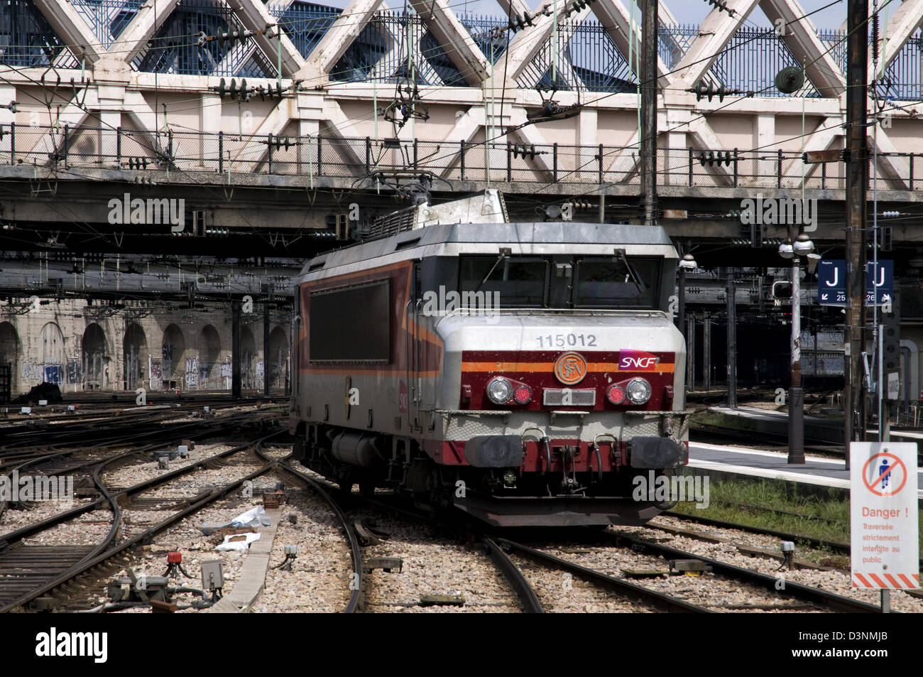 SNCF, Klasse BB 15000, Elektrolokomotive, 115012, Chalons-Sur-Marne, Alsthom/Mte, Gare de l ' est, Paris, Frankreich Stockfoto