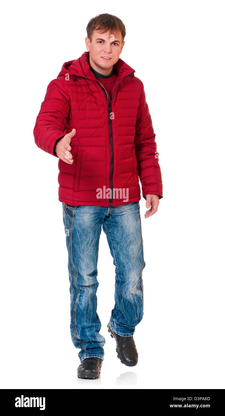 Mann in Winterkleidung Stockfoto