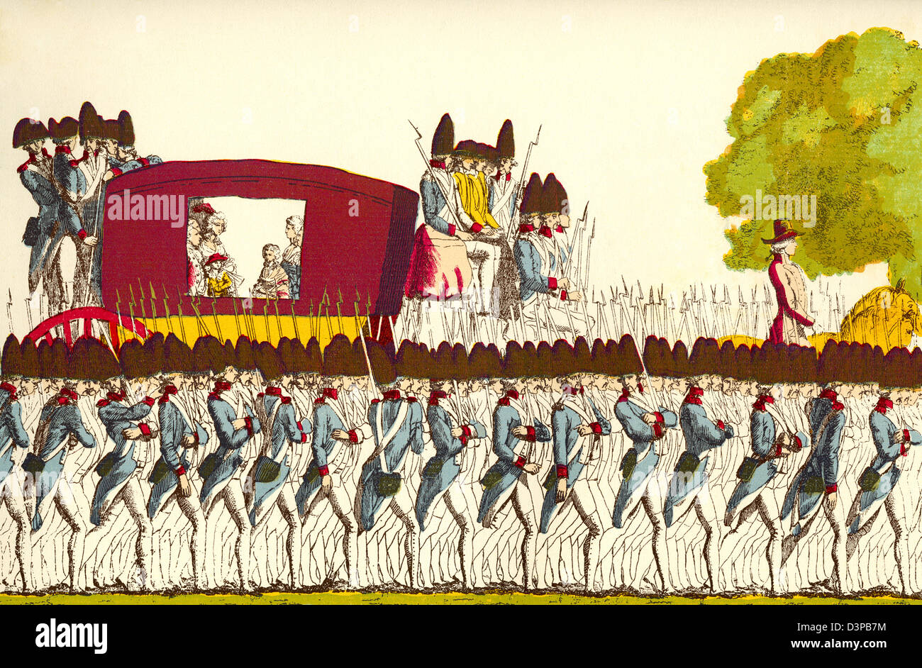 Die Rückkehr der französischen königlichen Familie nach Paris, 25. Juni 1791. Stockfoto